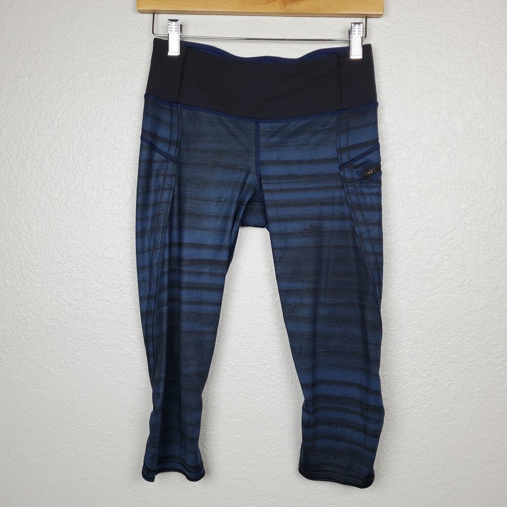 Lululemon Run Top Speed Crop Leggings Size 4 Womens Workout Yoga Gym Athletic